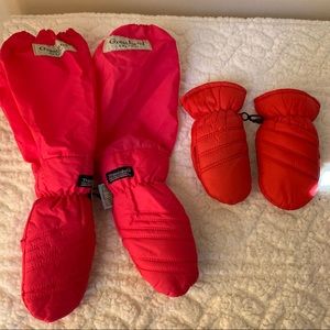 Bright colored waterproof mittens